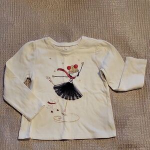 GAP Kids White Ballet Dancer Long Sleeve Shirt 5T